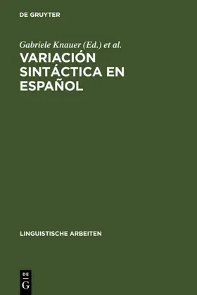 Knauer / Bellosta von Colbe |  Variación sintáctica en español | eBook | Sack Fachmedien