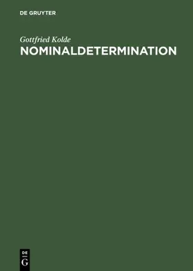 Kolde |  Nominaldetermination | eBook | Sack Fachmedien