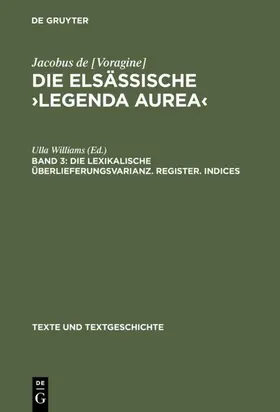 Williams |  Die lexikalische Überlieferungsvarianz. Register. Indices | eBook | Sack Fachmedien