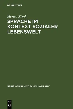 Klenk |  Sprache im Kontext sozialer Lebenswelt | eBook | Sack Fachmedien