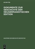 Nutt-Kofoth |  Dokumente zur Geschichte der neugermanistischen Edition | eBook | Sack Fachmedien