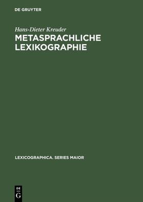 Kreuder | Metasprachliche Lexikographie | E-Book | sack.de