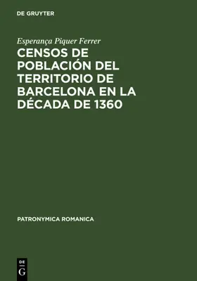 Piquer Ferrer | Censos de población del territorio de Barcelona en la década de 1360 | E-Book | www.sack.de