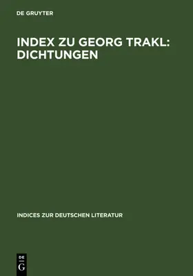 Klein / Zimmermann |  Index zu Georg Trakl: Dichtungen | eBook | Sack Fachmedien