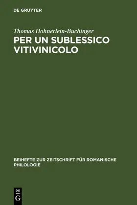 Hohnerlein-Buchinger | Per un sublessico vitivinicolo | E-Book | www.sack.de