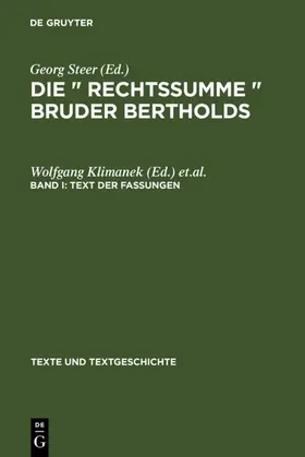 Klimanek / Kuhlmann / Löser |  Text der Fassungen | eBook | Sack Fachmedien