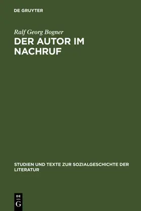 Bogner | Der Autor im Nachruf | E-Book | www.sack.de