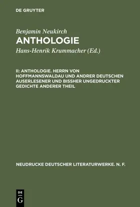 Neukirch / Capua / Philippson |  Anthologie. Herrn von Hoffmannswaldau und andrer Deutschen auserlesener und bißher ungedruckter Gedichte anderer Theil | eBook | Sack Fachmedien