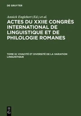 Englebert / Pierrard / Rosier |  Vivacité et diversité de la variation linguistique | eBook | Sack Fachmedien