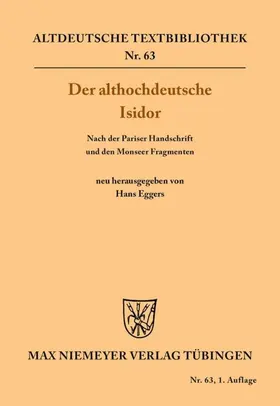 Eggers | Der althochdeutsche Isidor | E-Book | sack.de