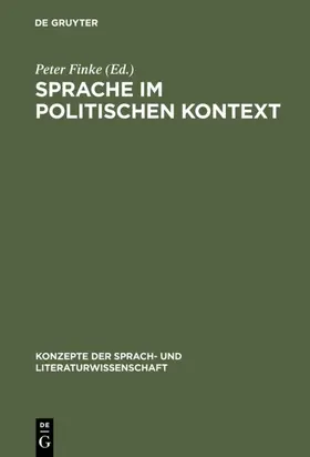 Finke |  Sprache im politischen Kontext | eBook | Sack Fachmedien