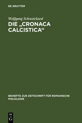 Schweickard |  Die "cronaca calcistica" | eBook | Sack Fachmedien
