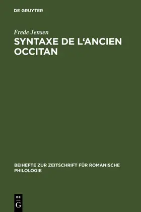 Jensen |  Syntaxe de l'ancien occitan | eBook | Sack Fachmedien