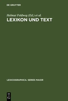 Feldweg / Hinrichs | Lexikon und Text | E-Book | sack.de