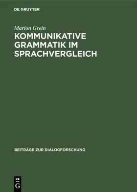 Grein |  Kommunikative Grammatik im Sprachvergleich | eBook | Sack Fachmedien