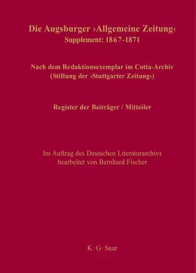 Fischer |  Register der Beiträger / Mitteiler | eBook | Sack Fachmedien