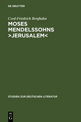 Berghahn | Moses Mendelssohns ›Jerusalem‹ | E-Book | www.sack.de