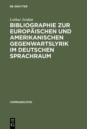 Jordan |  Bibliographie zur europäischen und amerikanischen Gegenwartslyrik im deutschen Sprachraum | eBook | Sack Fachmedien