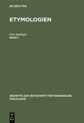 Baldinger | Etymologien. Band 1 | E-Book | sack.de