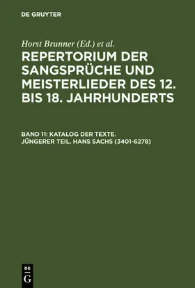 Brunner / Wachinger | Katalog der Texte. Jüngerer Teil. Hans Sachs (3401-6278) | E-Book | www.sack.de