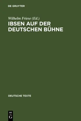 Friese |  Ibsen auf der deutschen Bühne | eBook | Sack Fachmedien