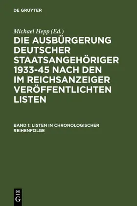 Hepp |  Listen in chronologischer Reihenfolge | eBook | Sack Fachmedien