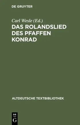 Wesle / Wapnewski | Das Rolandslied des Pfaffen Konrad | E-Book | www.sack.de