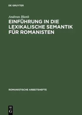 Blank |  Einführung in die lexikalische Semantik für Romanisten | eBook | Sack Fachmedien