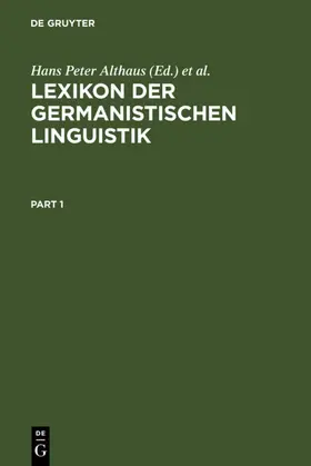 Althaus / Henne / Wiegand | Lexikon der Germanistischen Linguistik | E-Book | sack.de