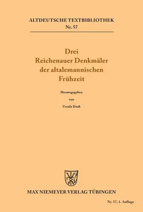 Daab |  Drei Reichenauer Denkmäler der altalemannischen Frühzeit | eBook | Sack Fachmedien