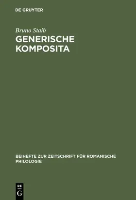 Staib |  Generische Komposita | eBook | Sack Fachmedien