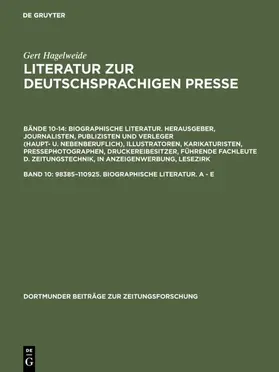Hagelweide | 98385–110925. Biographische Literatur. A - E | E-Book | sack.de