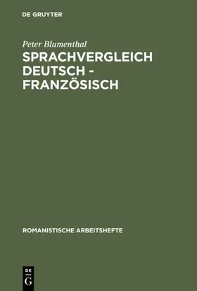 Blumenthal |  Sprachvergleich Deutsch - Französisch | eBook | Sack Fachmedien
