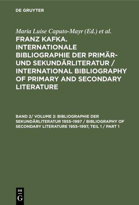 Caputo-Mayr / Herz | Bibliographie der Sekundärliteratur 1955–1997 / Bibliography of Secondary Literature 1955–1997 | E-Book | sack.de