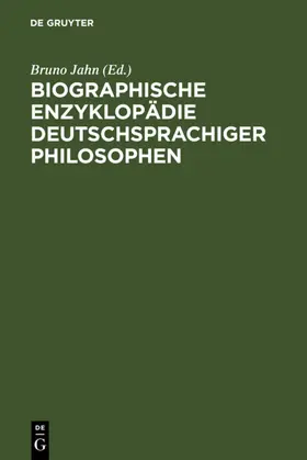 Jahn | Biographische Enzyklopädie deutschsprachiger Philosophen | E-Book | sack.de