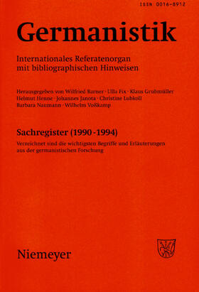 Barner / Fix / Grubmüller | Germanistik, Sachregister (1990-1994) | E-Book | sack.de