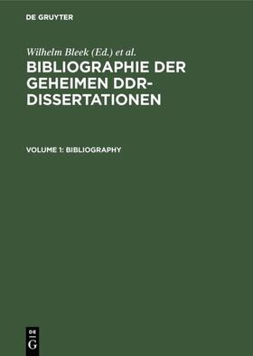 Bleek / Mertens | Bibliographie der geheimen DDR-Dissertationen | E-Book | sack.de