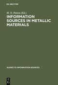 Patten |  Information Sources in Metallic Materials | eBook | Sack Fachmedien