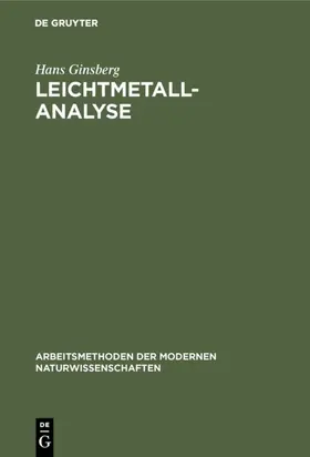 Ginsberg | Leichtmetallanalyse | Buch | 978-3-11-098077-6 | sack.de