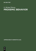 Watson |  Proxemic Behavior | Buch |  Sack Fachmedien