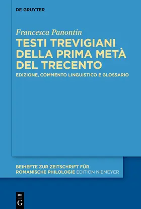 Panontin |  Testi trevigiani della prima metà del Trecento | eBook | Sack Fachmedien