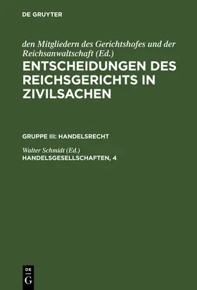 Schmidt |  Handelsgesellschaften, 4 | Buch |  Sack Fachmedien