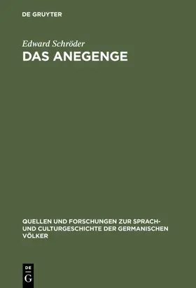 Schröder |  Das Anegenge | Buch |  Sack Fachmedien
