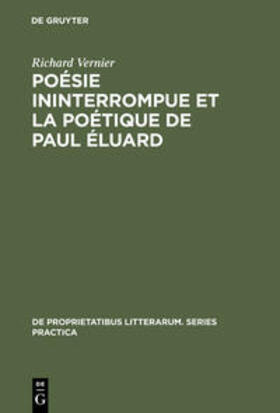 Vernier |  Poésie ininterrompue et la poétique de Paul Éluard | Buch |  Sack Fachmedien