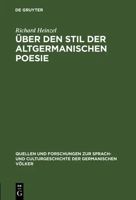 Heinzel |  Über den Stil der altgermanischen Poesie | Buch |  Sack Fachmedien