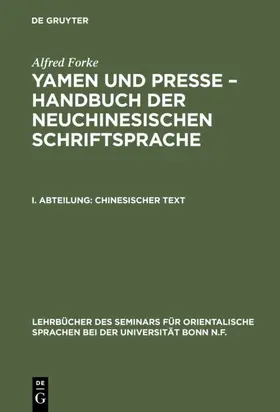 Forke |  Chinesischer Text | Buch |  Sack Fachmedien