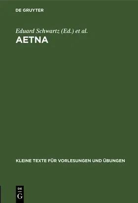 Vergilius Maro / Schwartz |  Aetna | Buch |  Sack Fachmedien