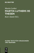 Luther / Aland |  Martin Luthers 95 Thesen | Buch |  Sack Fachmedien