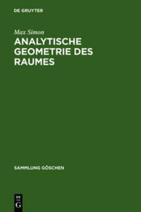 Simon | Analytische Geometrie des Raumes | Buch | 978-3-11-100204-0 | sack.de