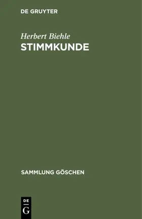 Biehle |  Stimmkunde | Buch |  Sack Fachmedien